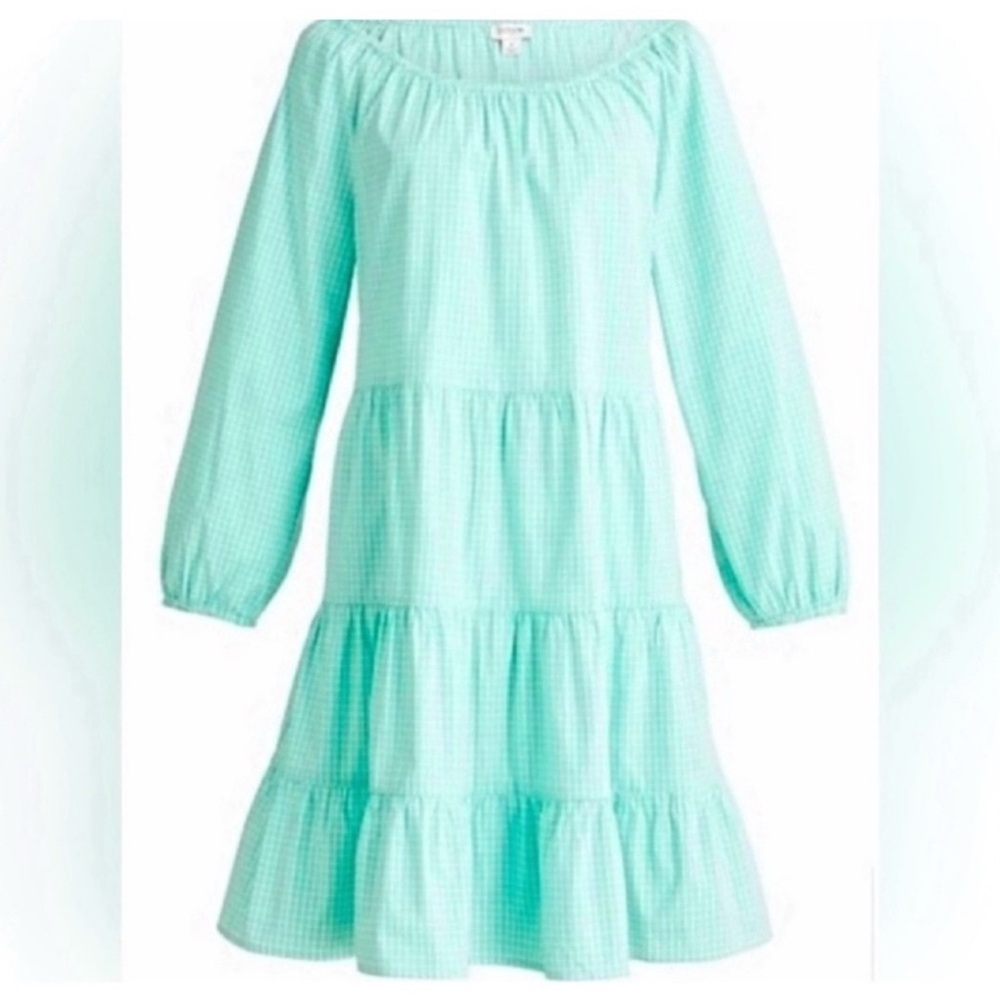 J. Crew Aqua Green Gingham
Cotton Dress